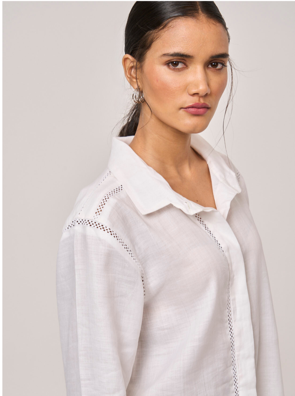 NY Oversized Linen Shirt - Ivory