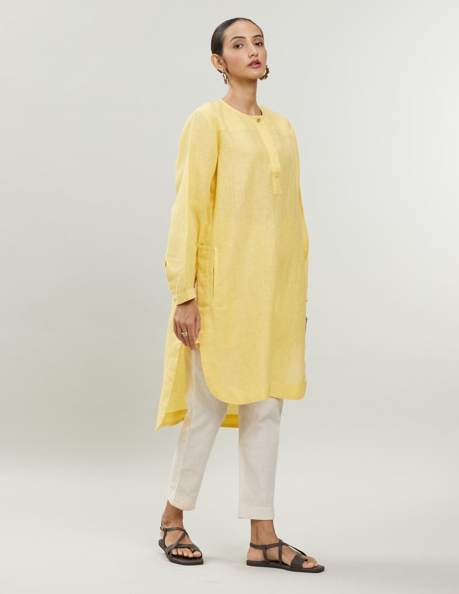 Andaman Kurta - Yellow Linen