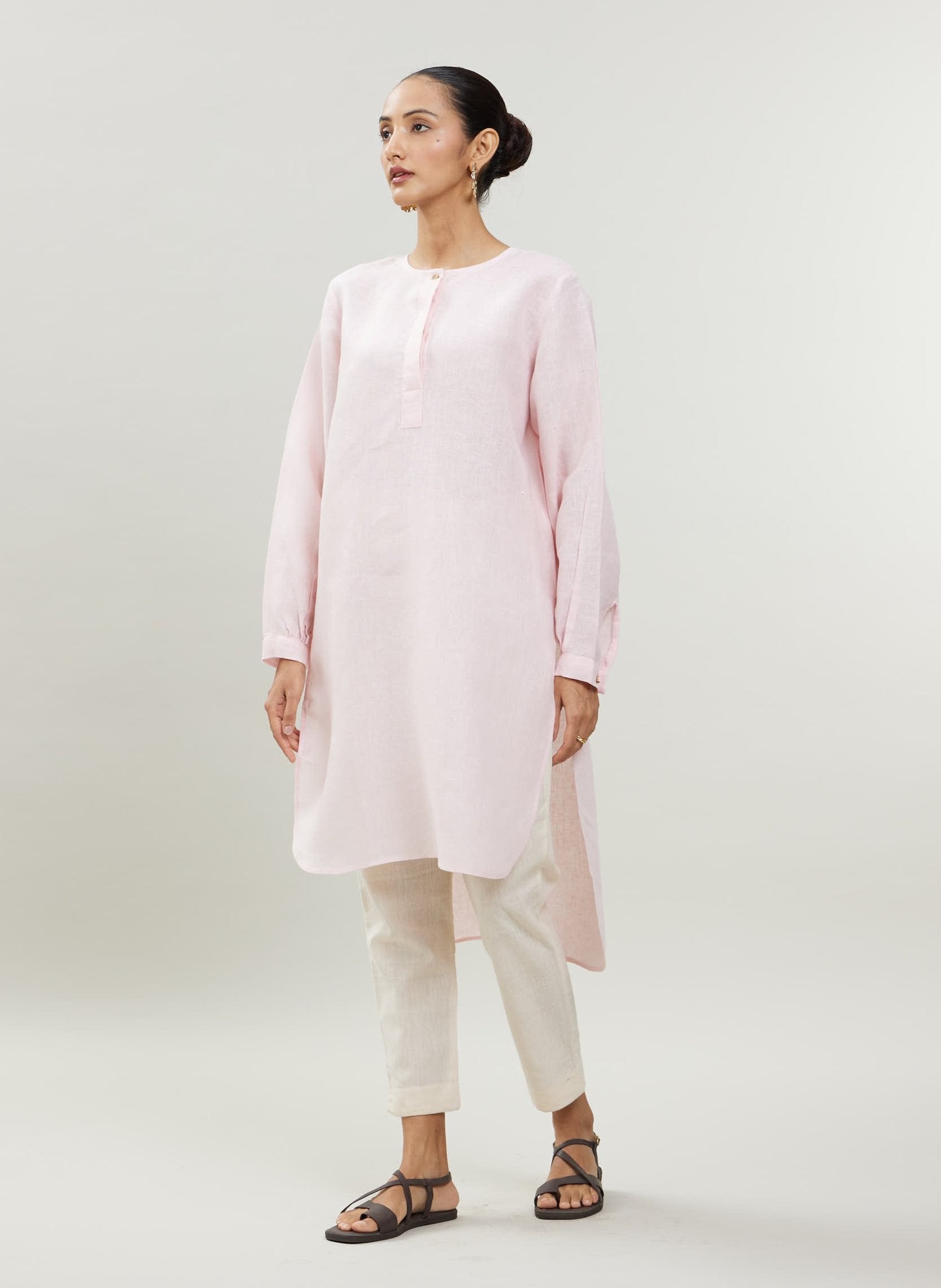 Rumi Kurta - Pink Linen