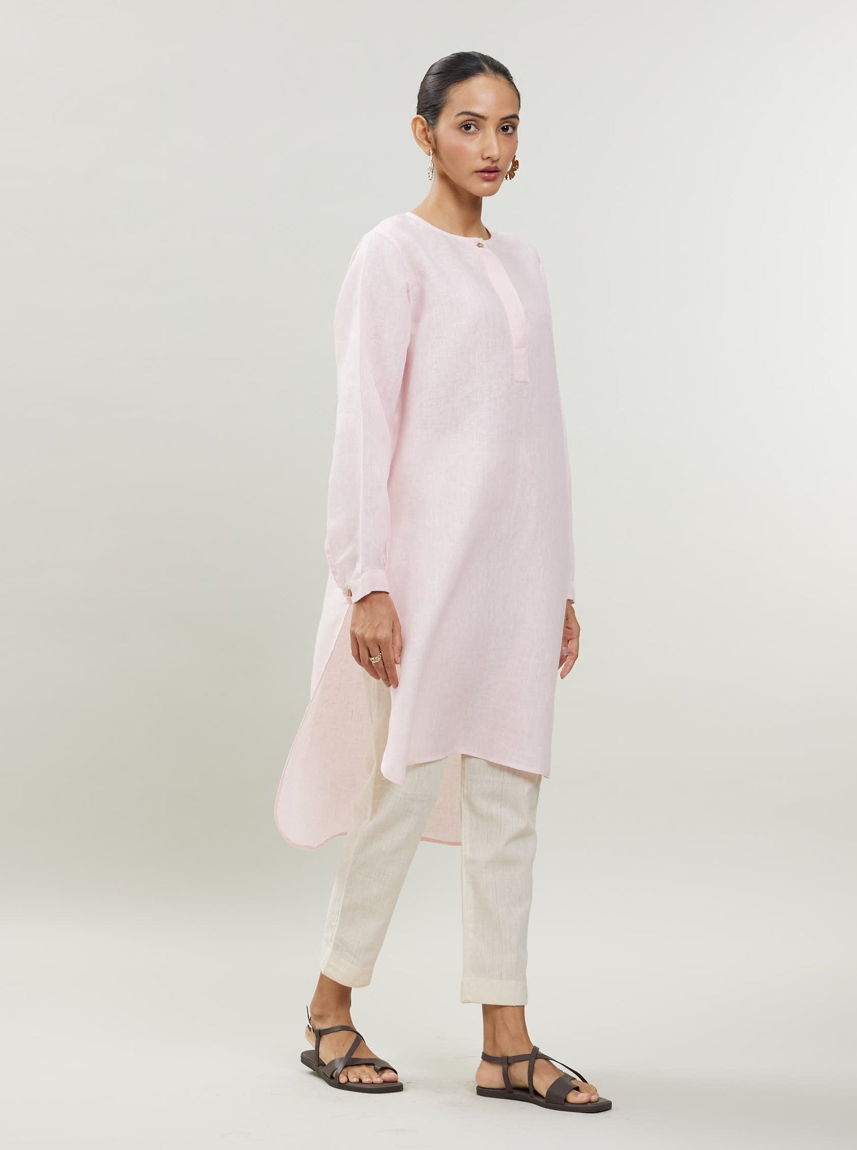 Rumi Kurta - Pink Linen