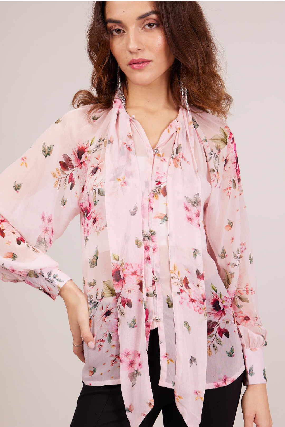 Derby Top - Pink Floral Print