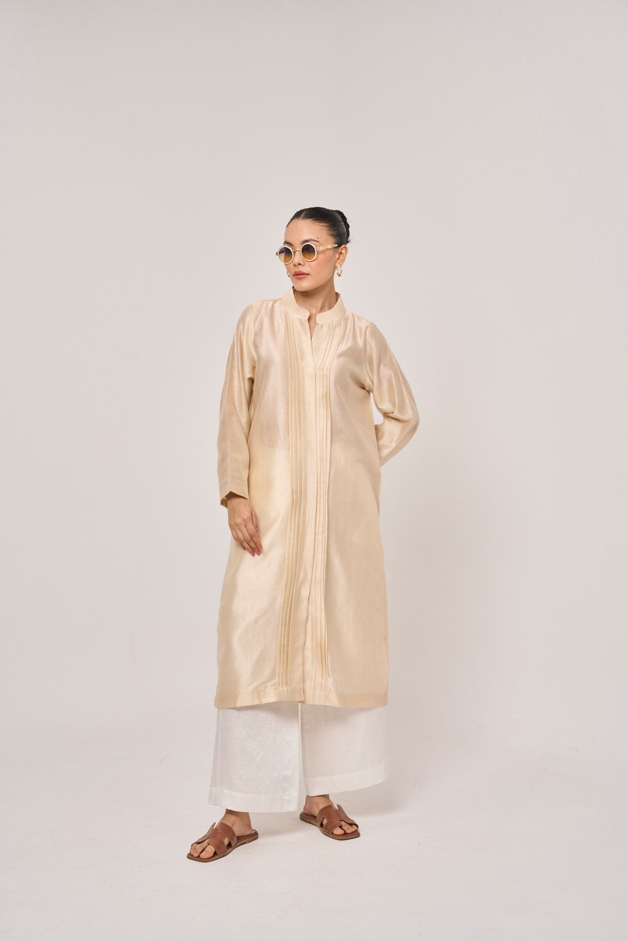 Estella Cotton Silk Kurta - Beige