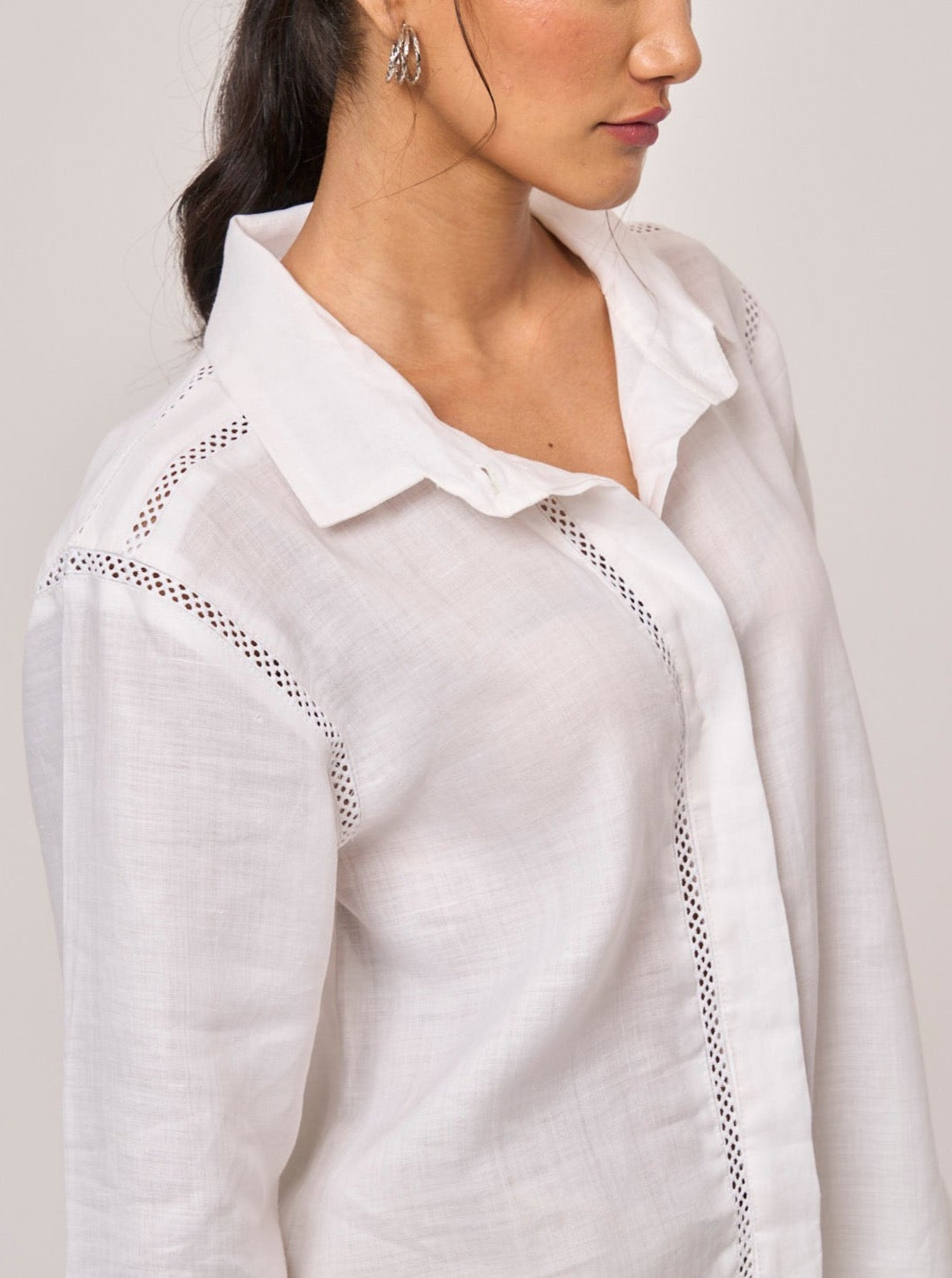 NY Oversized Linen Shirt - Ivory