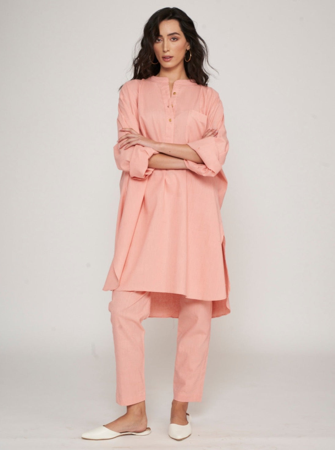 Yoko Oversized Co-ord Set - Coral Pink