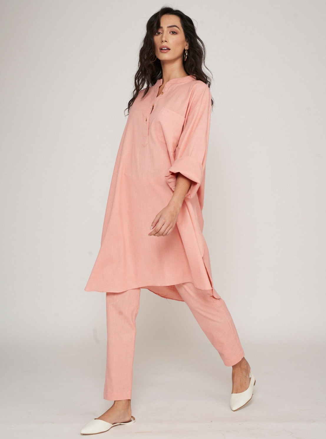 Yoko Oversized Co-ord Set - Coral Pink