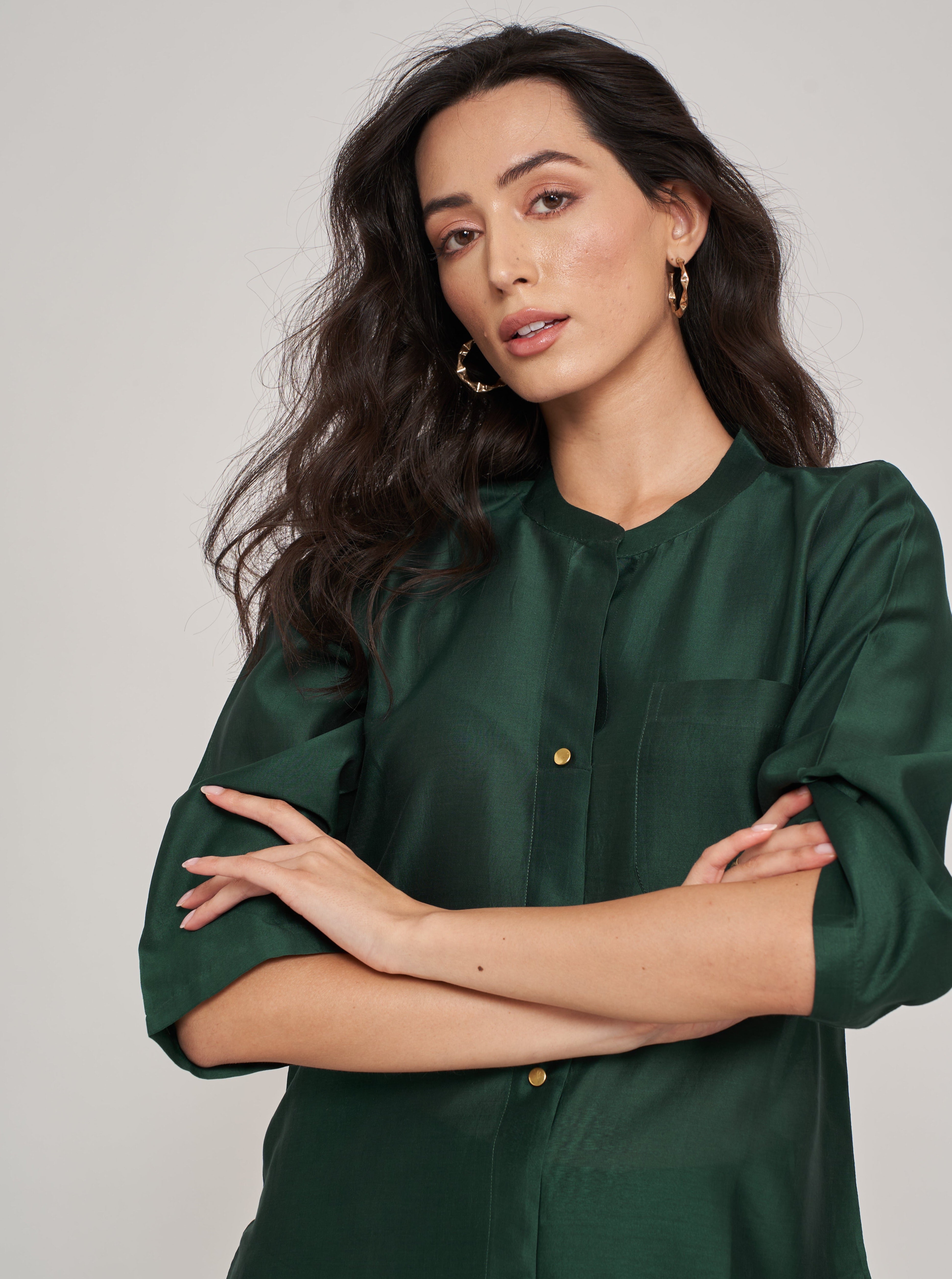 Mao Co-ord set - Dark Green