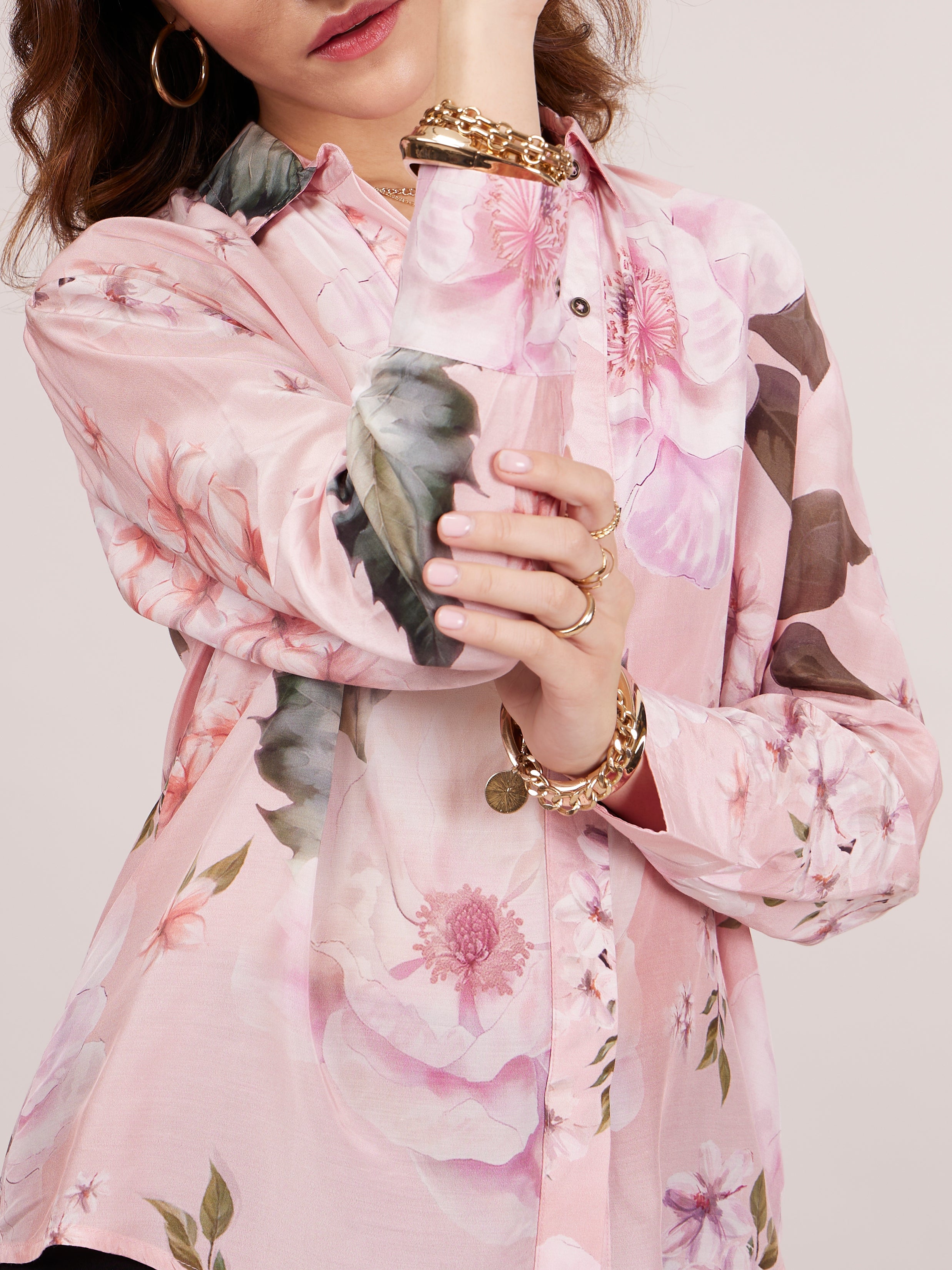 Tonino Oversized Shirt - Pink Floral
