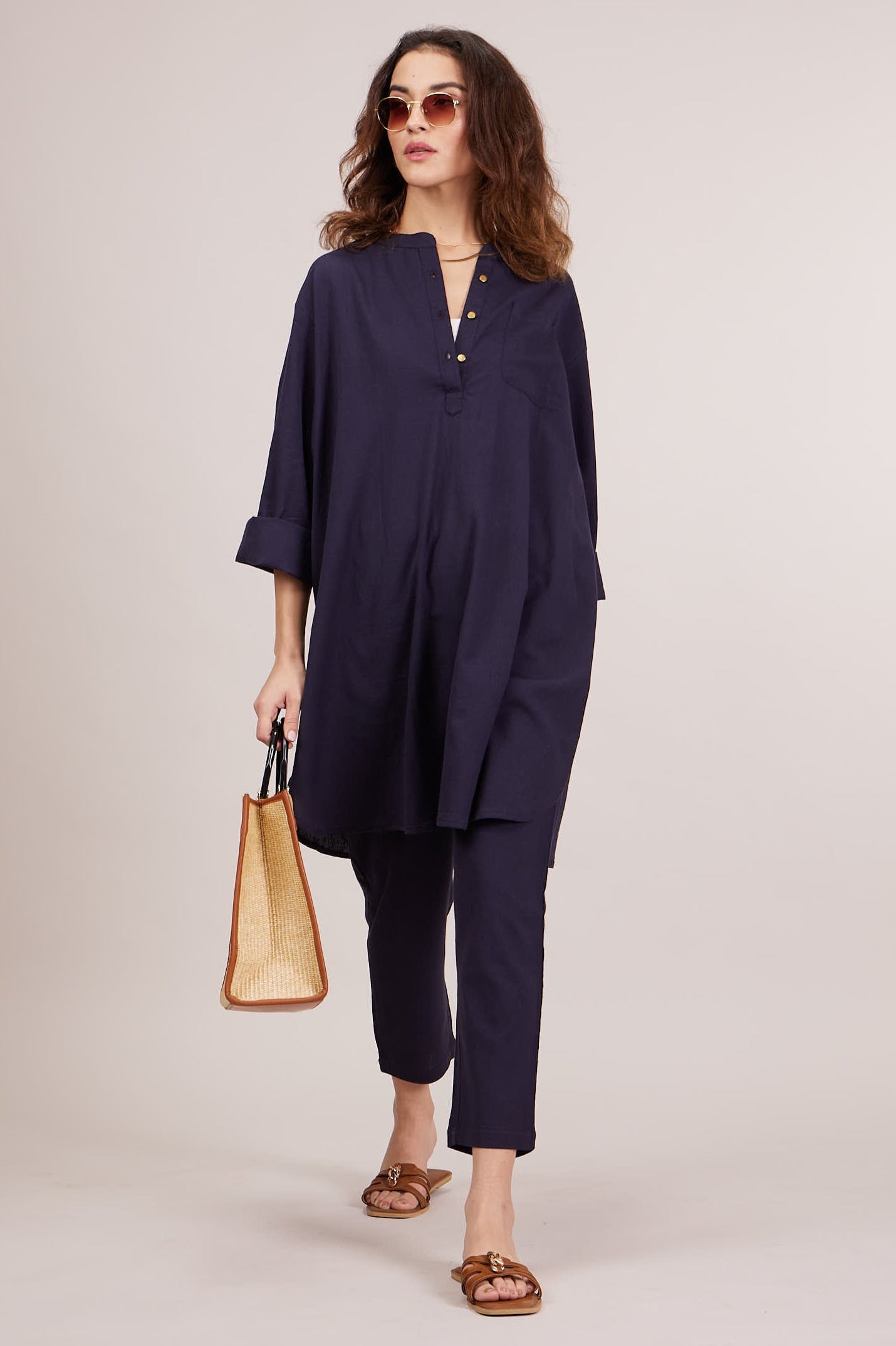 Yoko Oversized Co-ord Set - Blue