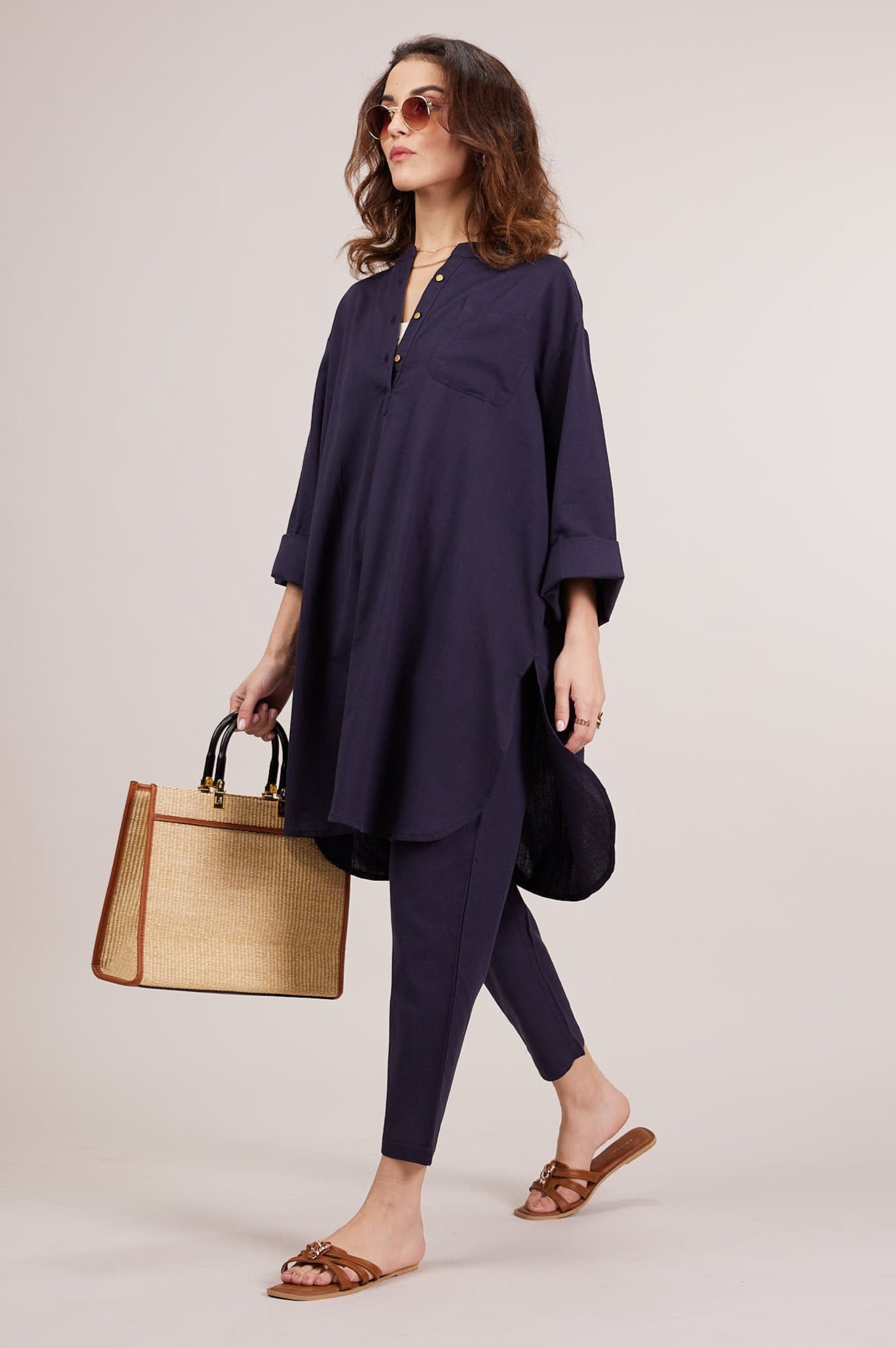 Yoko Oversized Co-ord Set - Blue