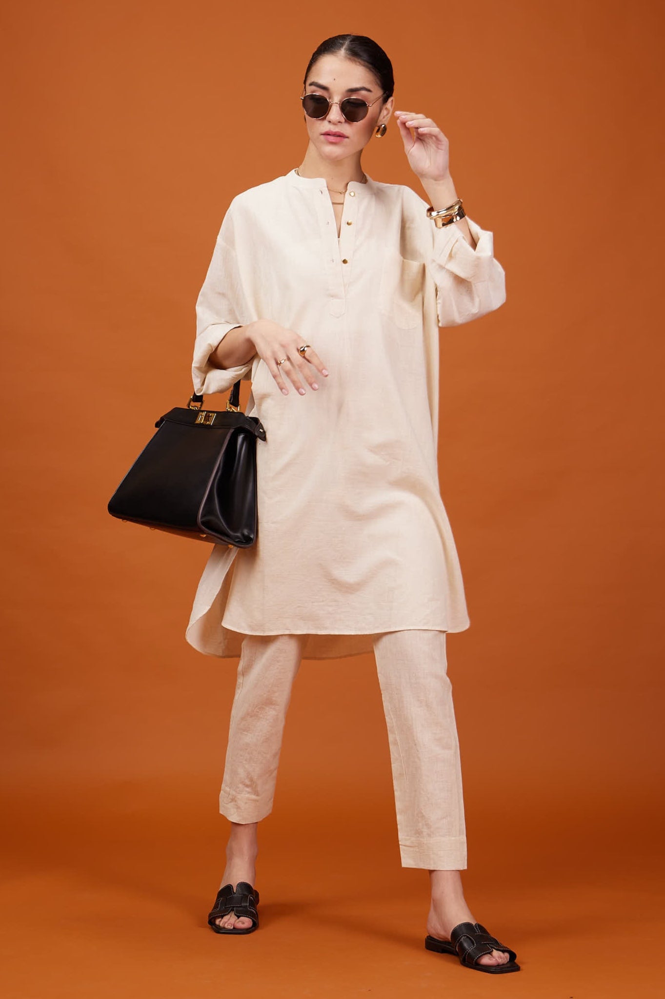 Yoko Oversized Co-ord Set - Off white