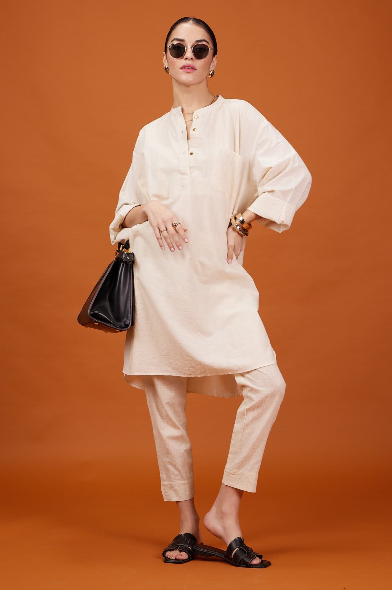 Yoko Oversized Co-ord Set - Off white