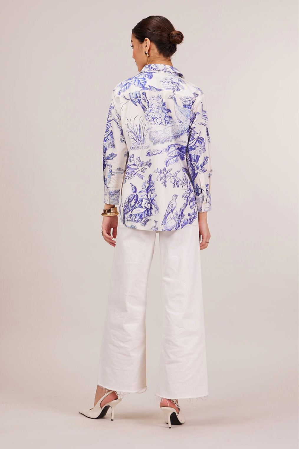 Cabo Oversized Printed Shirt - Blue