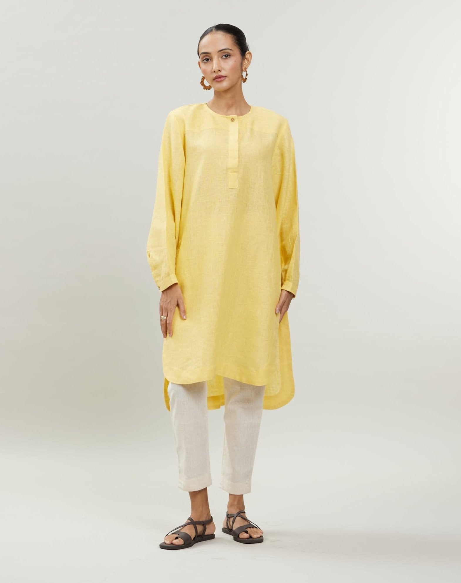 Andaman Kurta - Yellow Linen