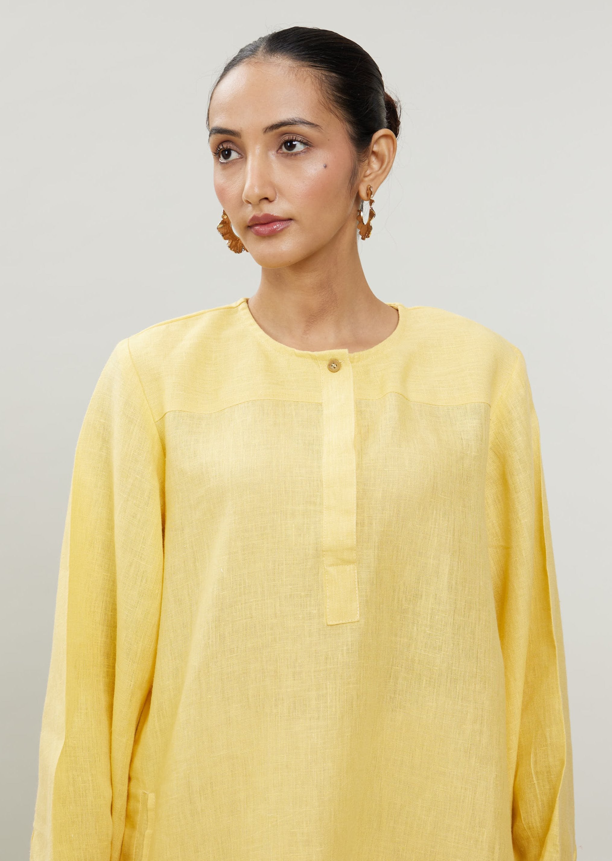 Andaman Kurta - Yellow Linen