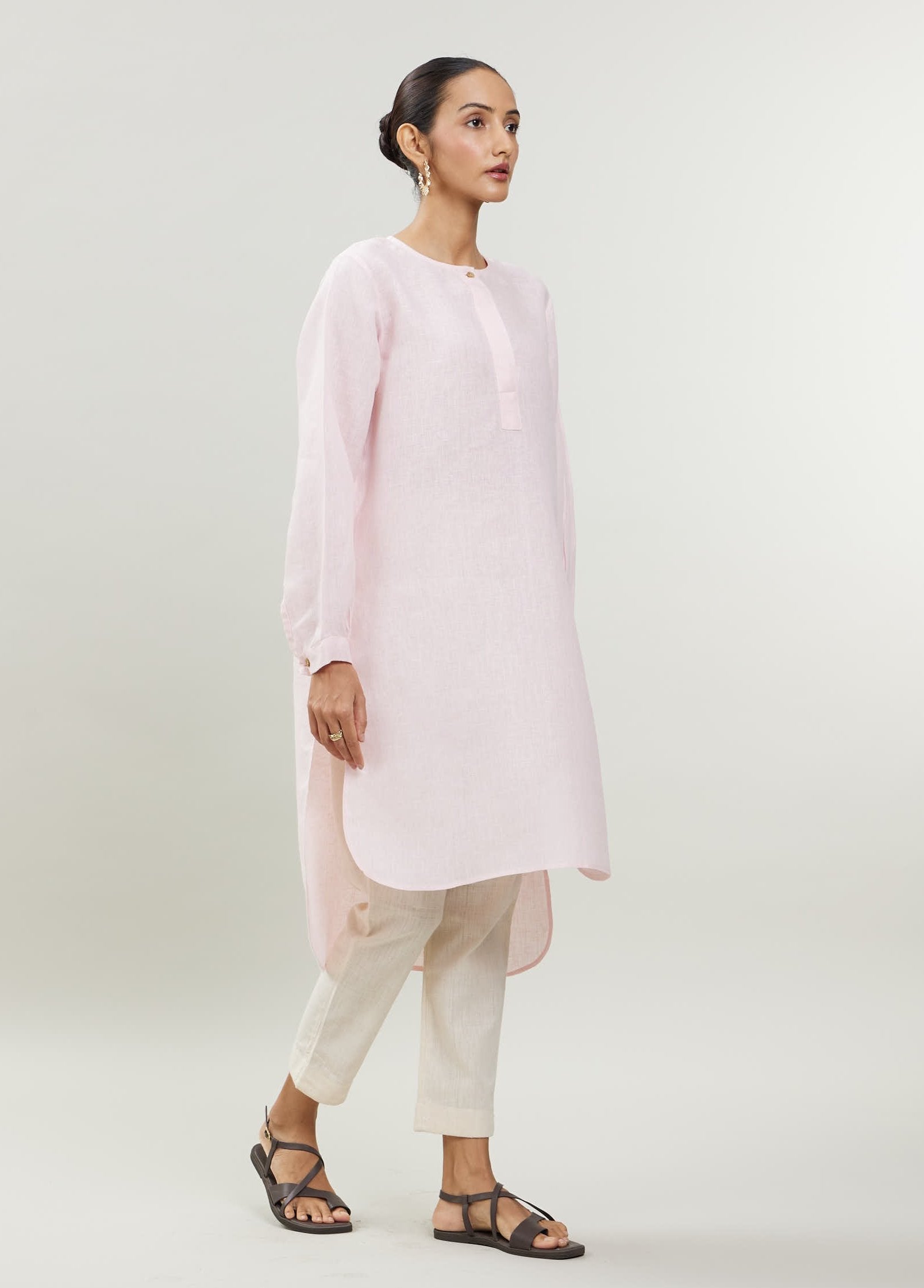 Rumi Kurta - Pink Linen