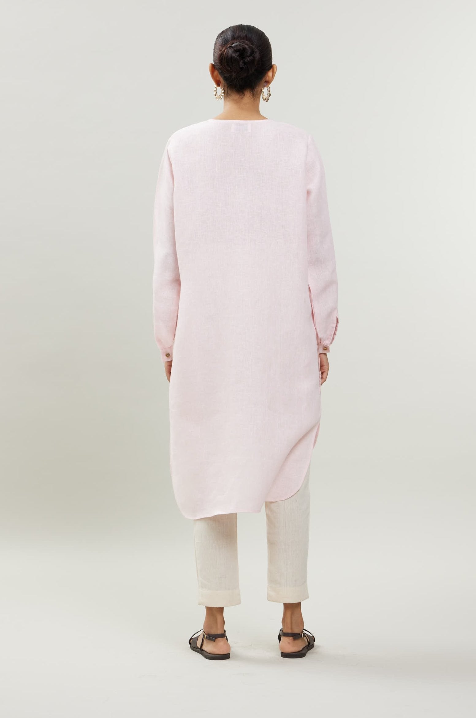 Rumi Kurta - Pink Linen