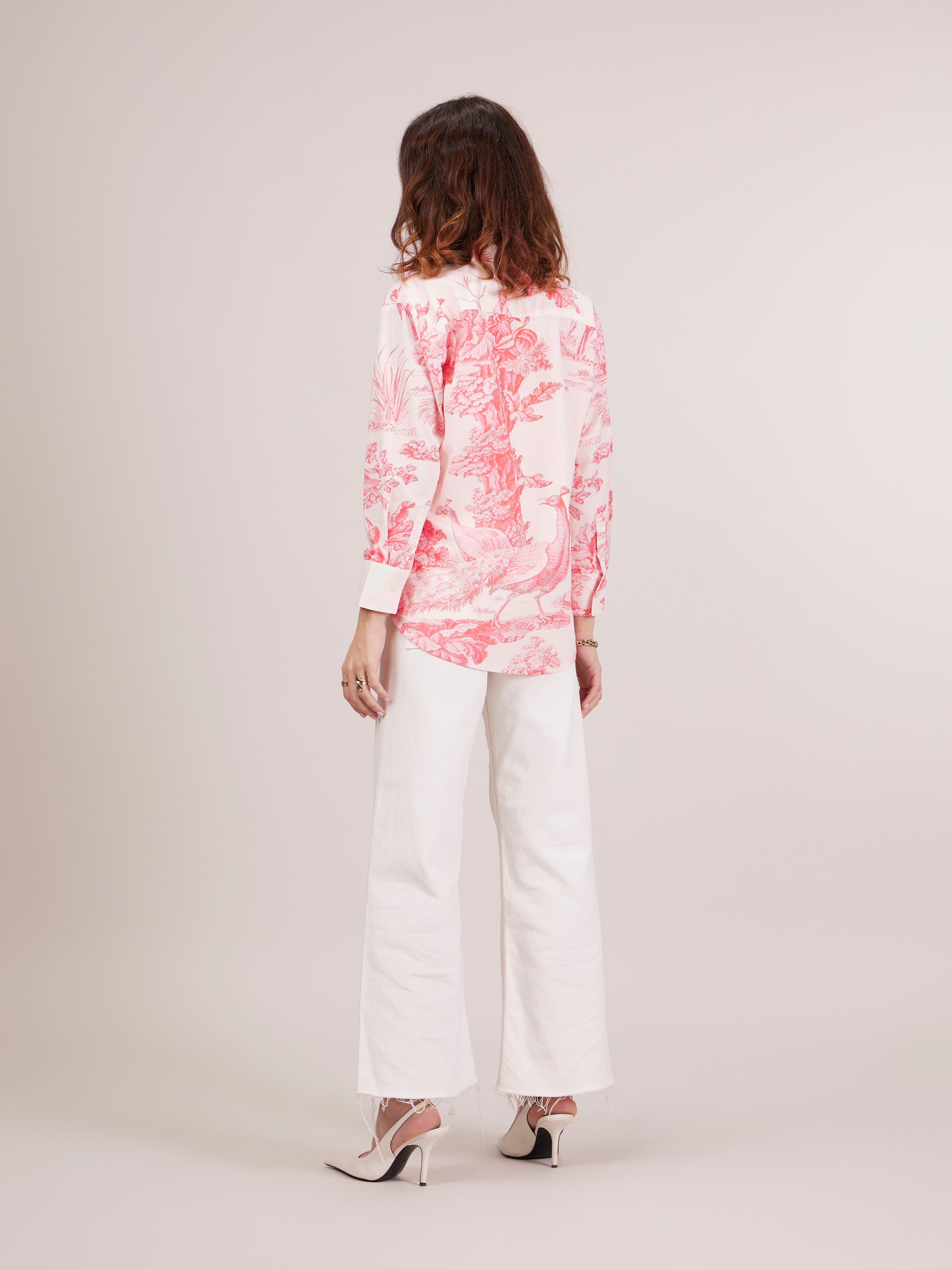 Cabo Oversized Printed Shirt - Pink