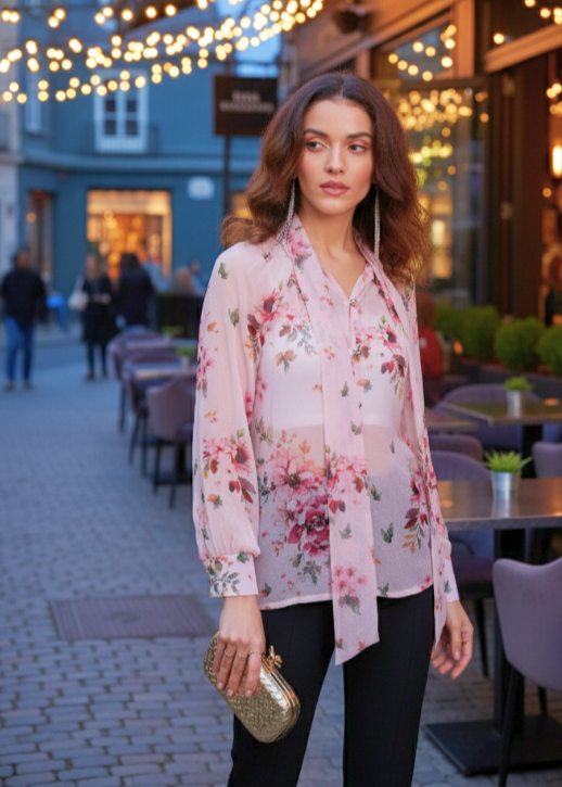 Derby Top - Pink Floral Print