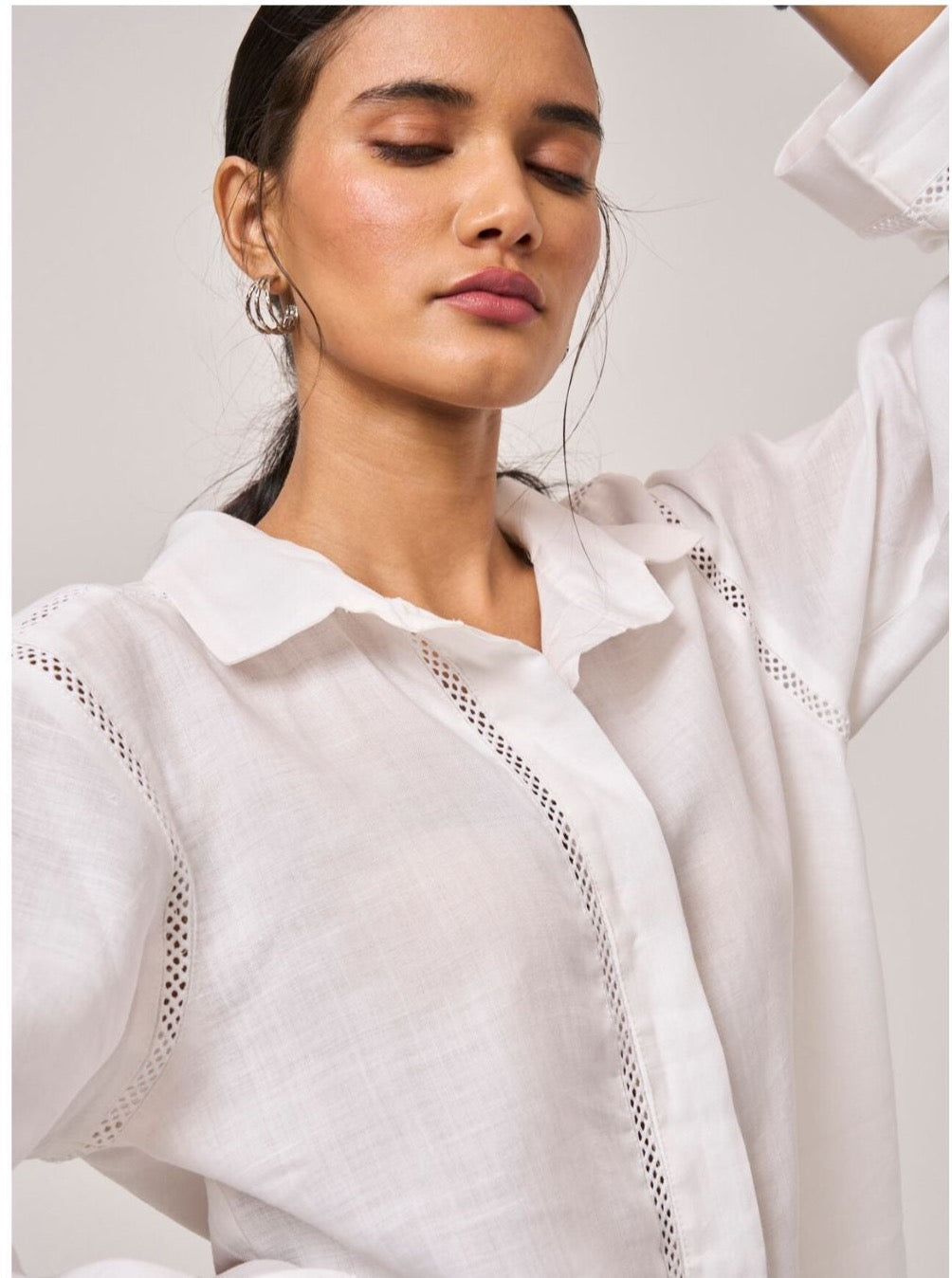 NY Oversized Linen Shirt - Ivory
