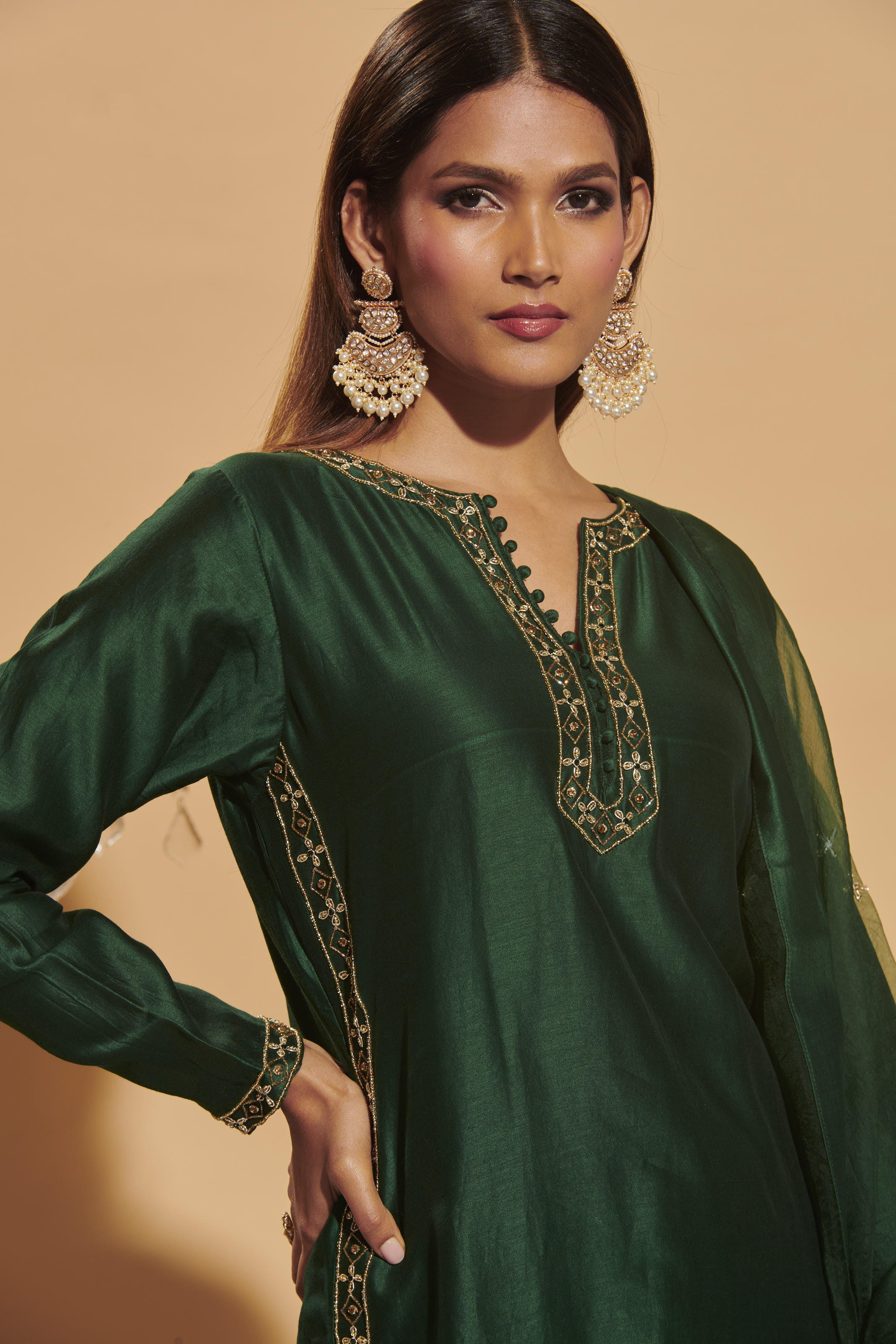 Dark Green Punjabi Patiala Salwar Suit, Muslin Punjabi Suit – CNP  Associates LLC