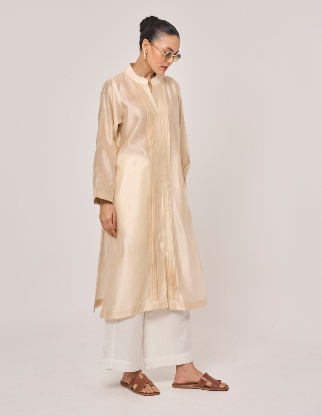 Estella Cotton Silk Kurta - Beige