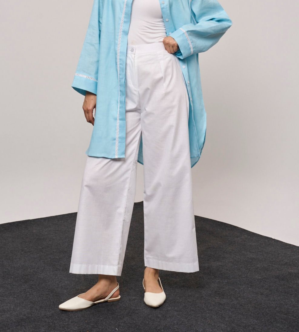 Linen Wide Pants - Ivory
