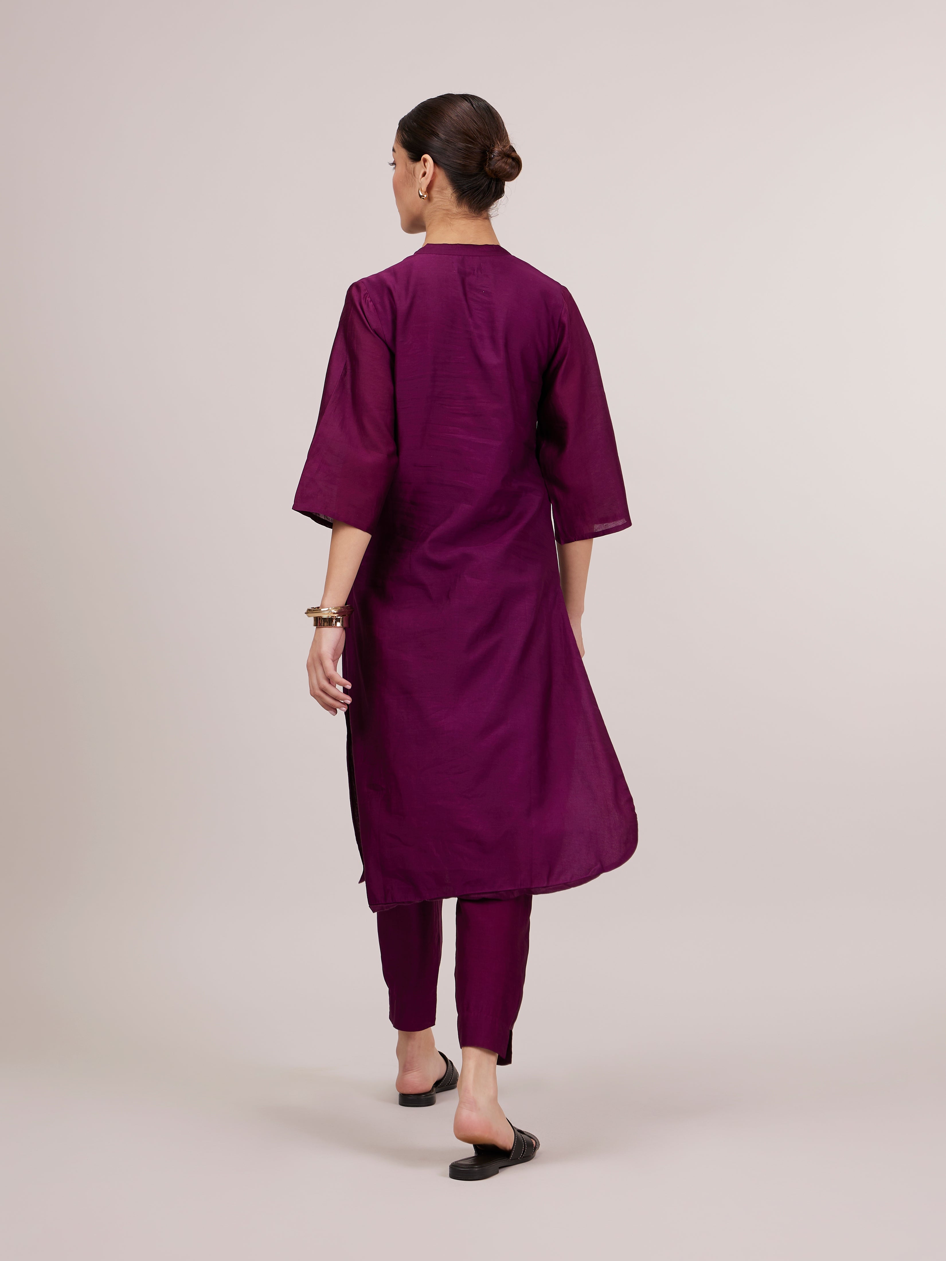 Mao Co-ord Set - Aubergine