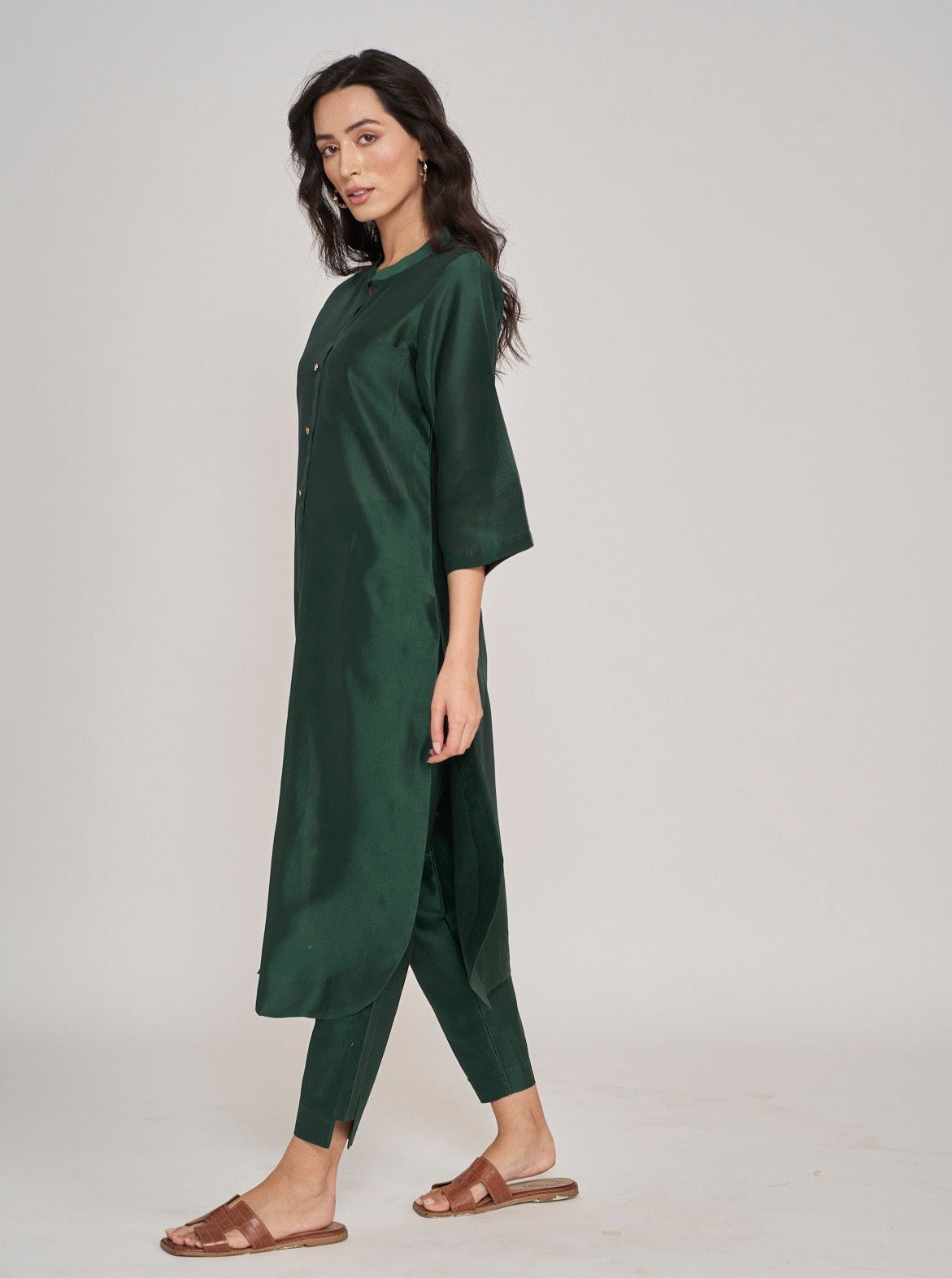Mao Co-ord set - Dark Green