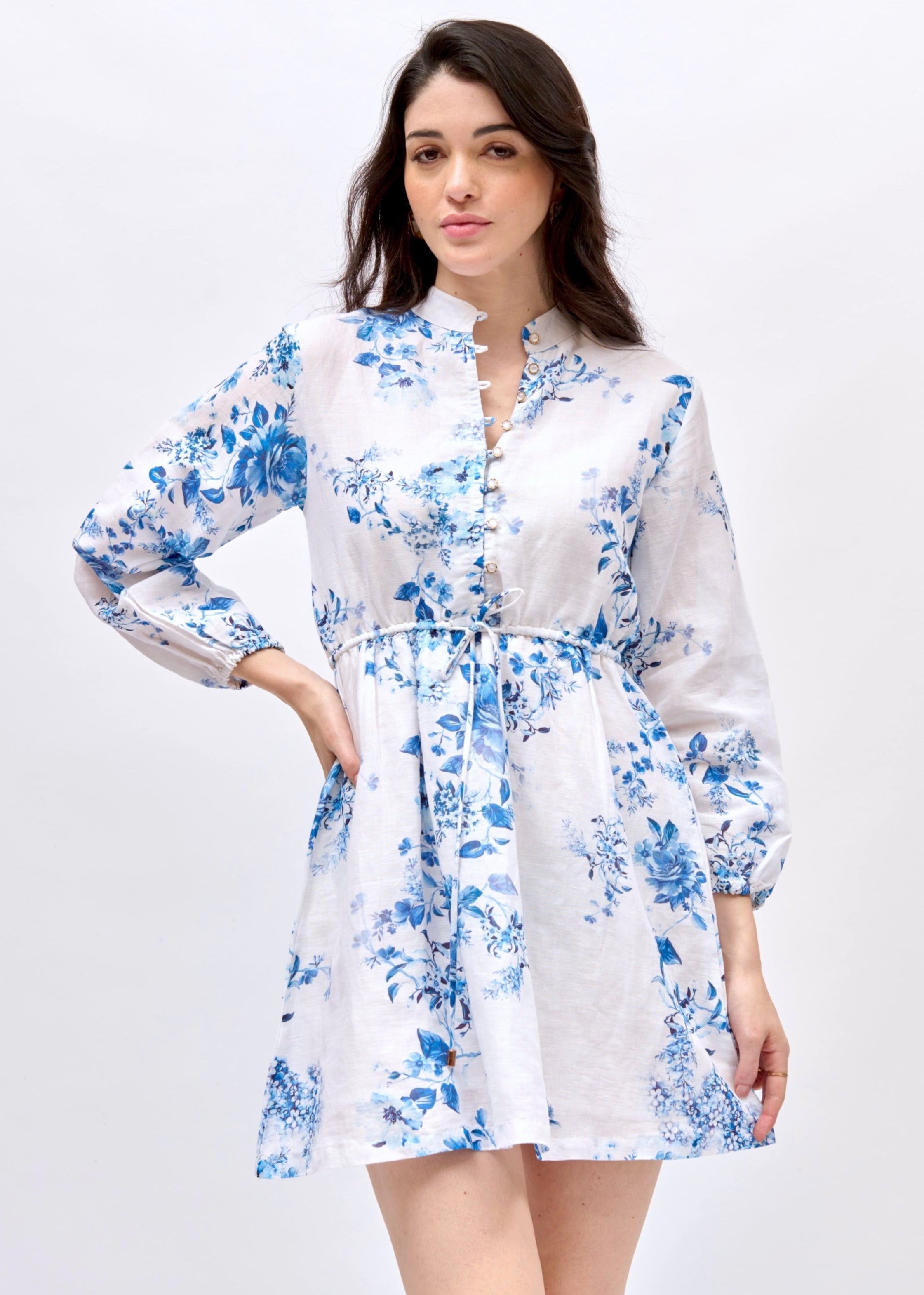 Brie Dress - Blue Floral