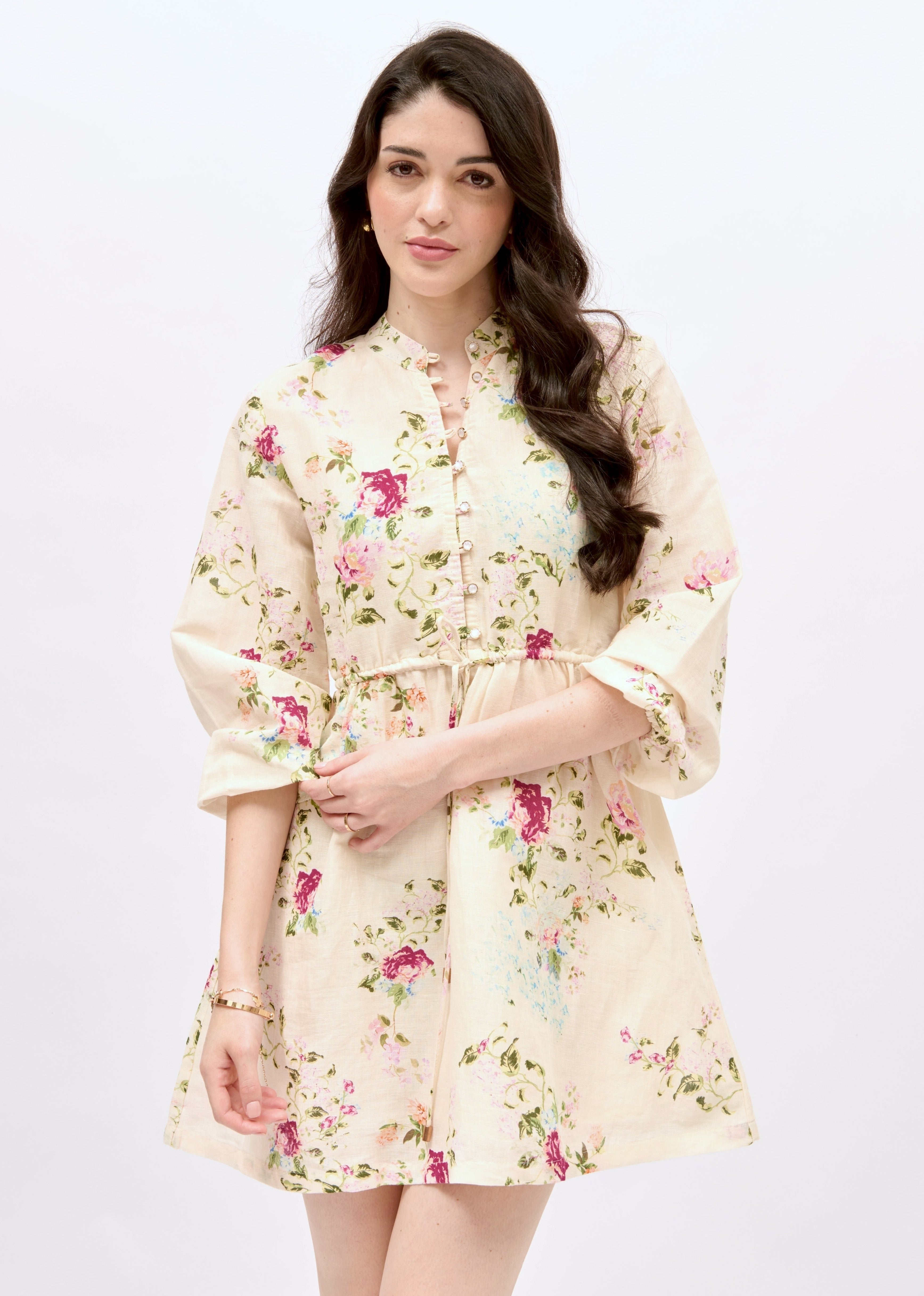Brie Dress - Ivory Floral