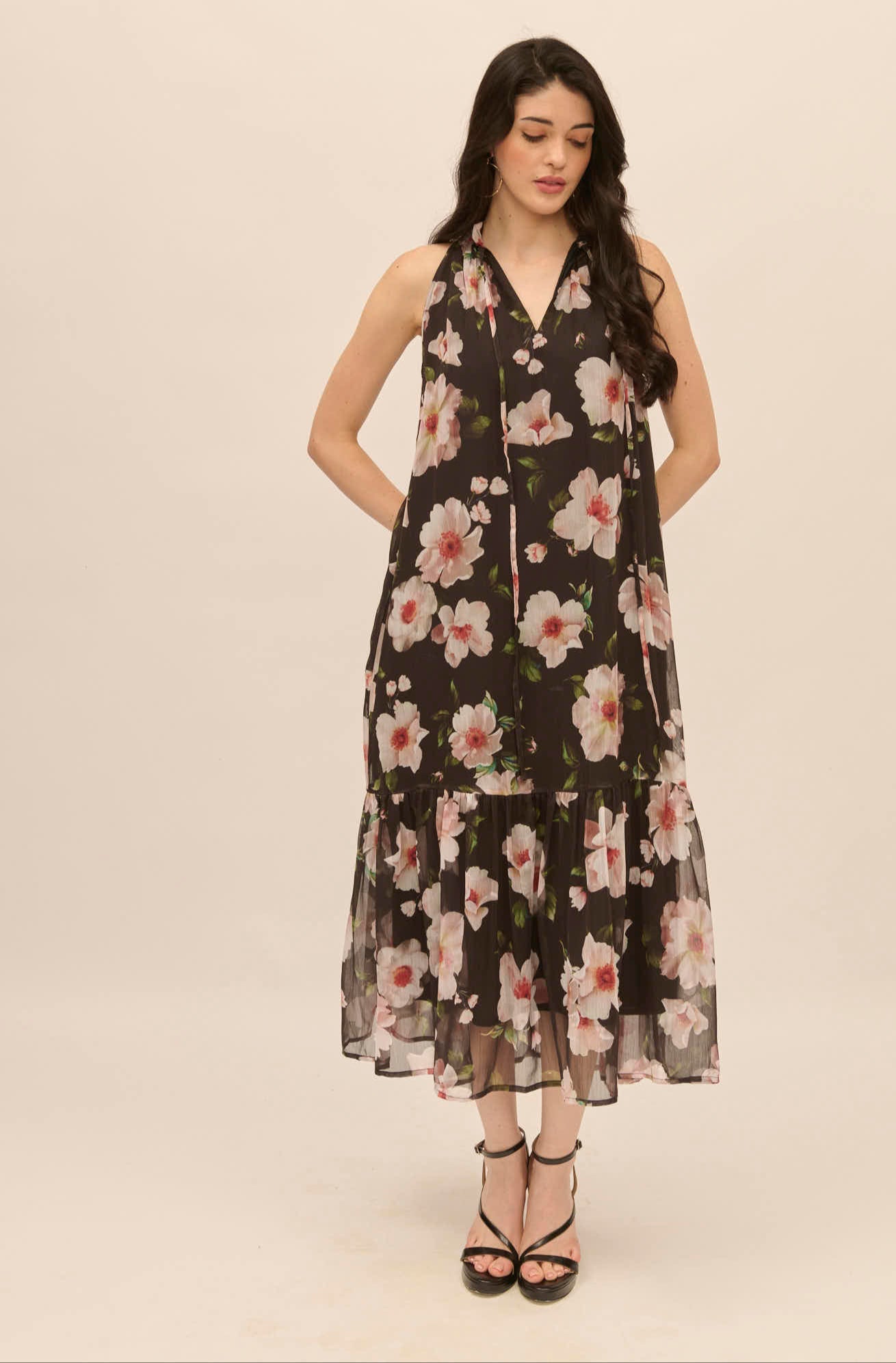 Myra Dress - Black Floral