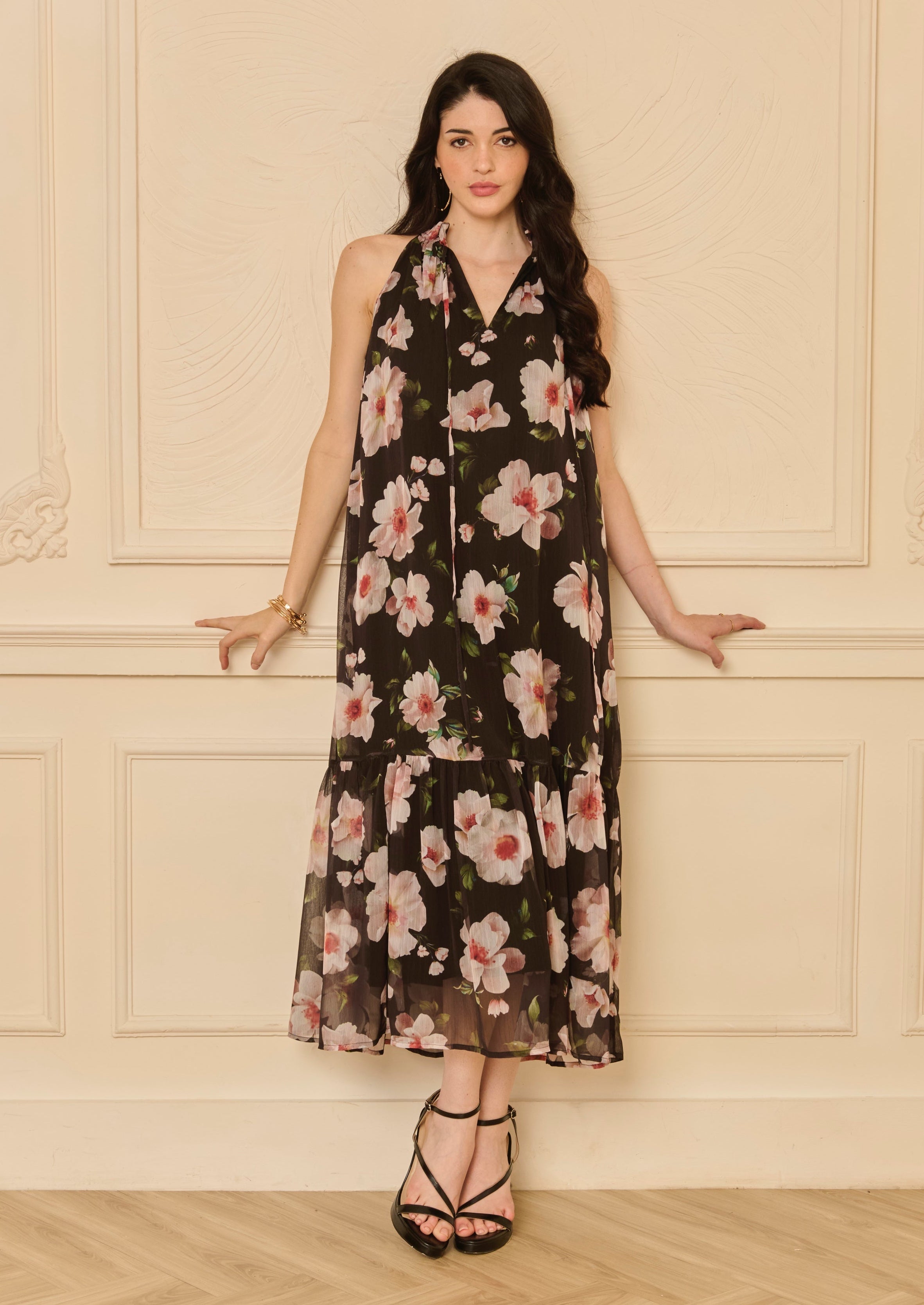 Myra Dress - Black Floral