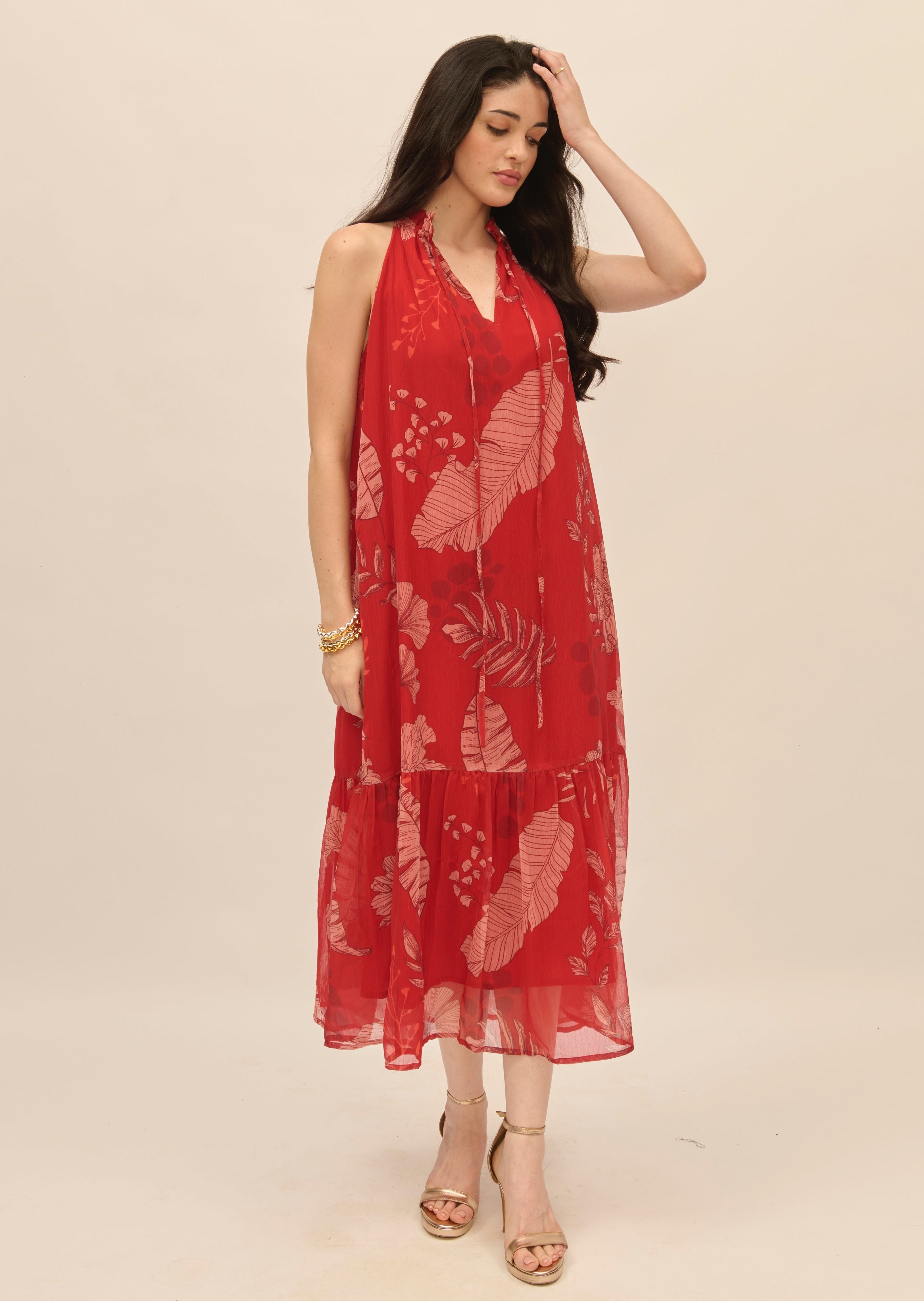 Myra Dress - Red Print