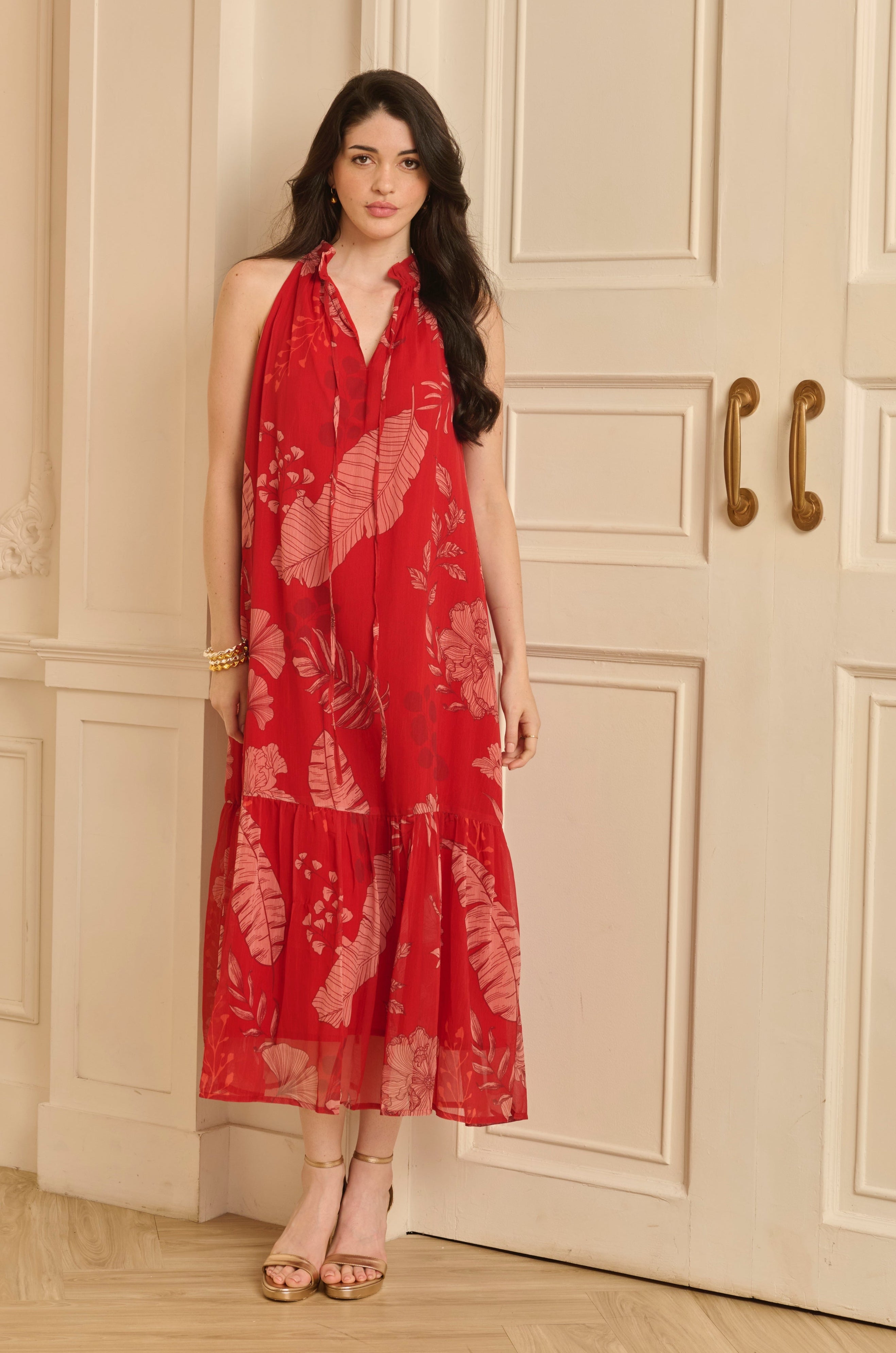 Myra Dress - Red Print