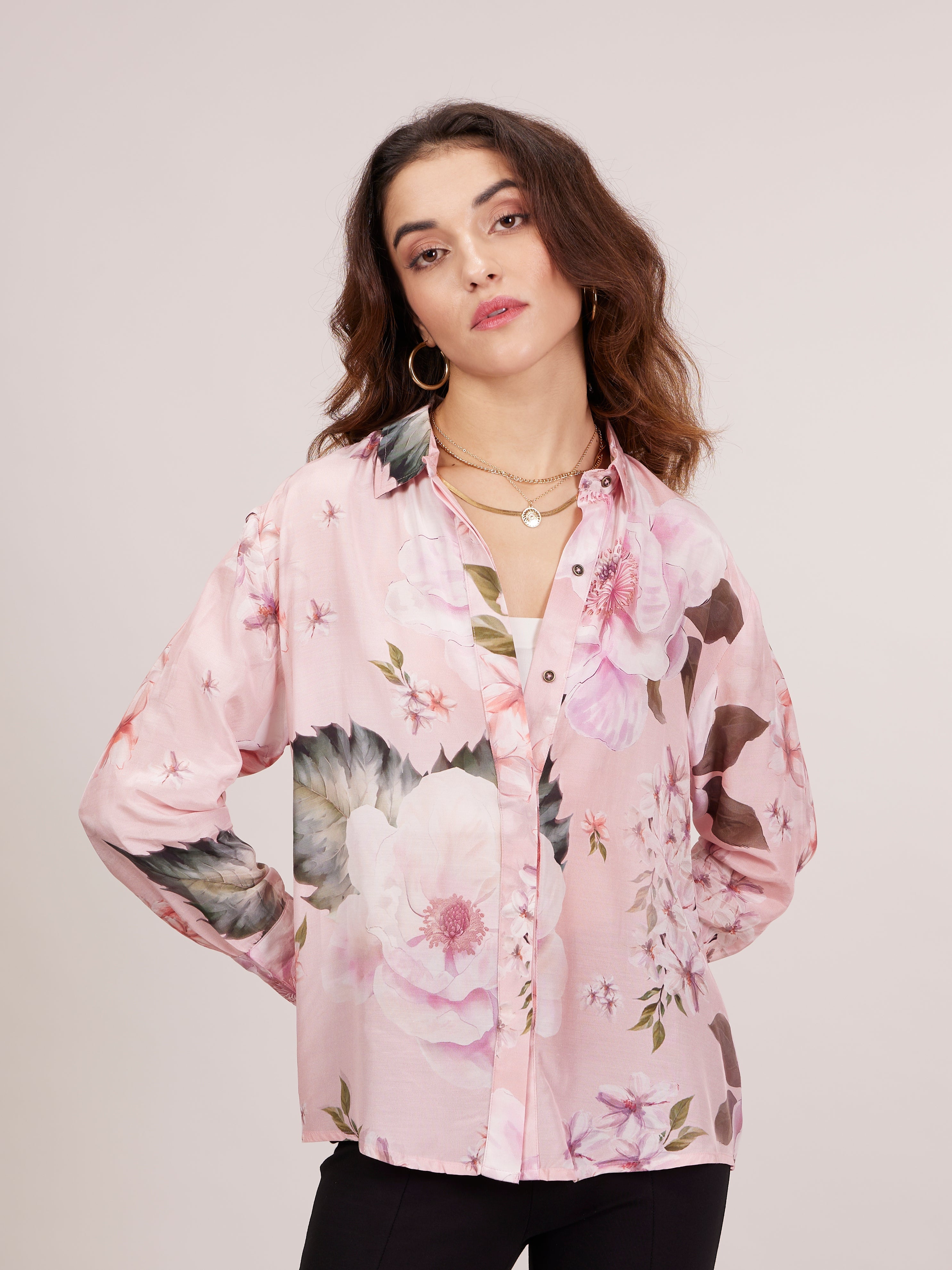 Tonino Oversized Shirt - Pink Floral