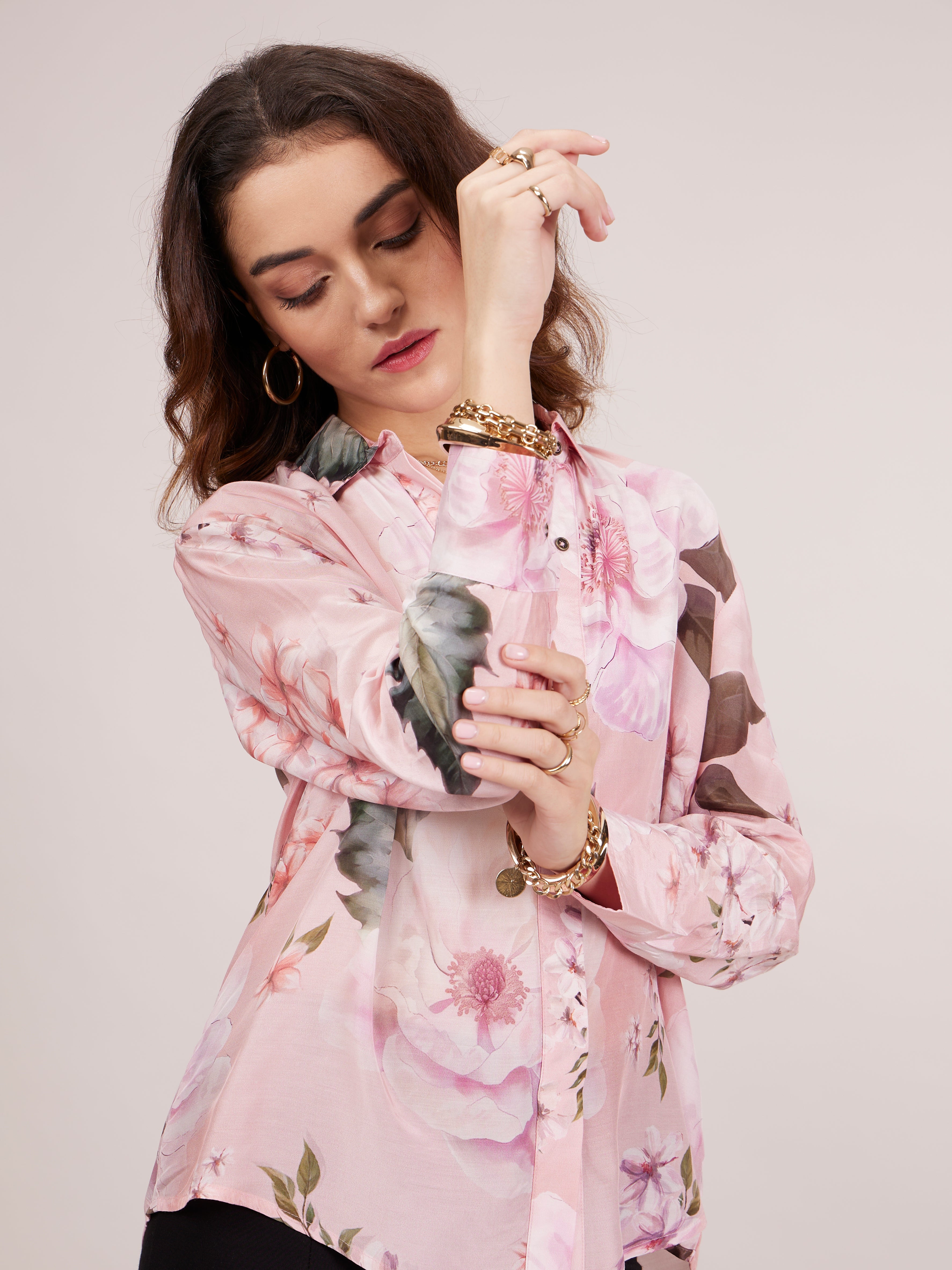 Tonino Oversized Shirt - Pink Floral