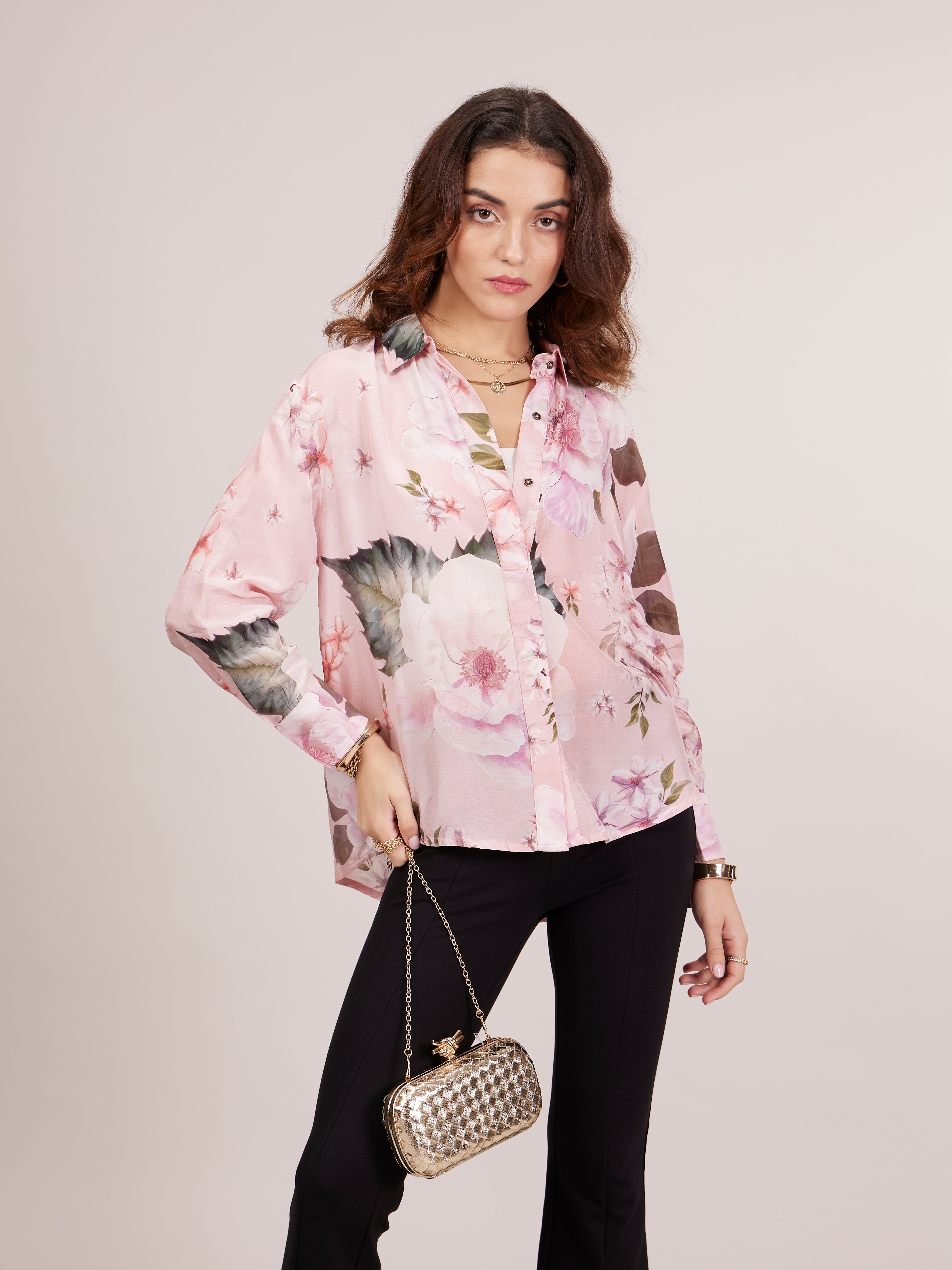 Tonino Oversized Shirt - Pink Floral